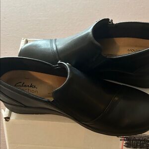 Clarks Black Leather Loafers
